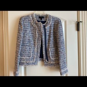 J Crew tweed blazer with silver zipper accents, size 4